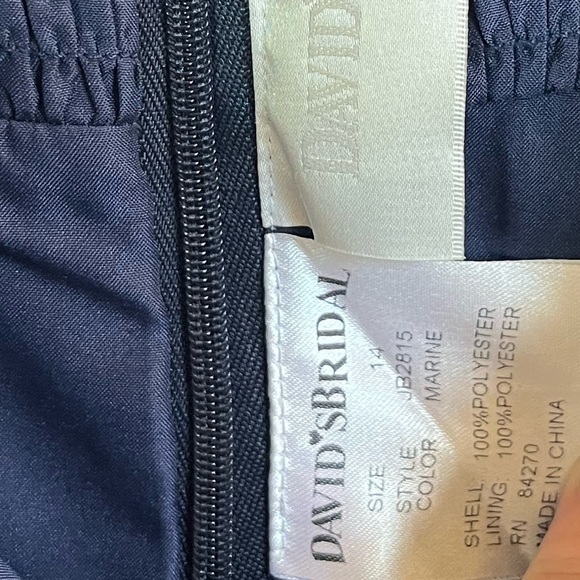 David’s Bridal Satin Spaghetti Strap Dress 14 - Picture 3 of 3